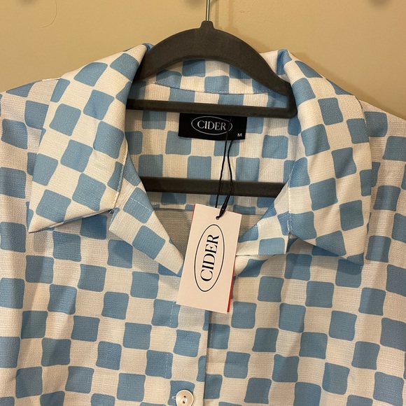 Cider Checkerboard Short Sleeve Button Up - Picture 2 of 3